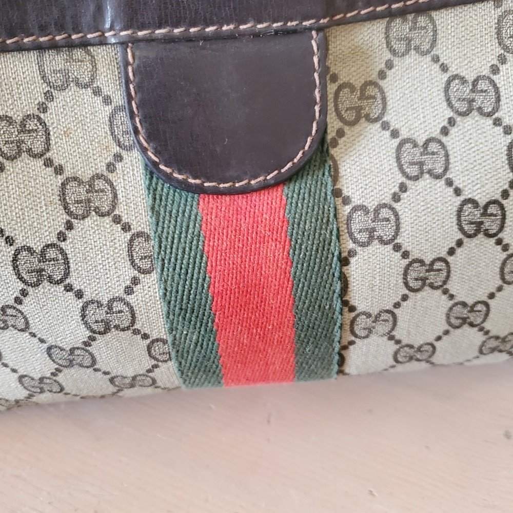 Vintage Gucci Parfums Monogram Cosmetic Bag 1970's - Picture 2 of 11